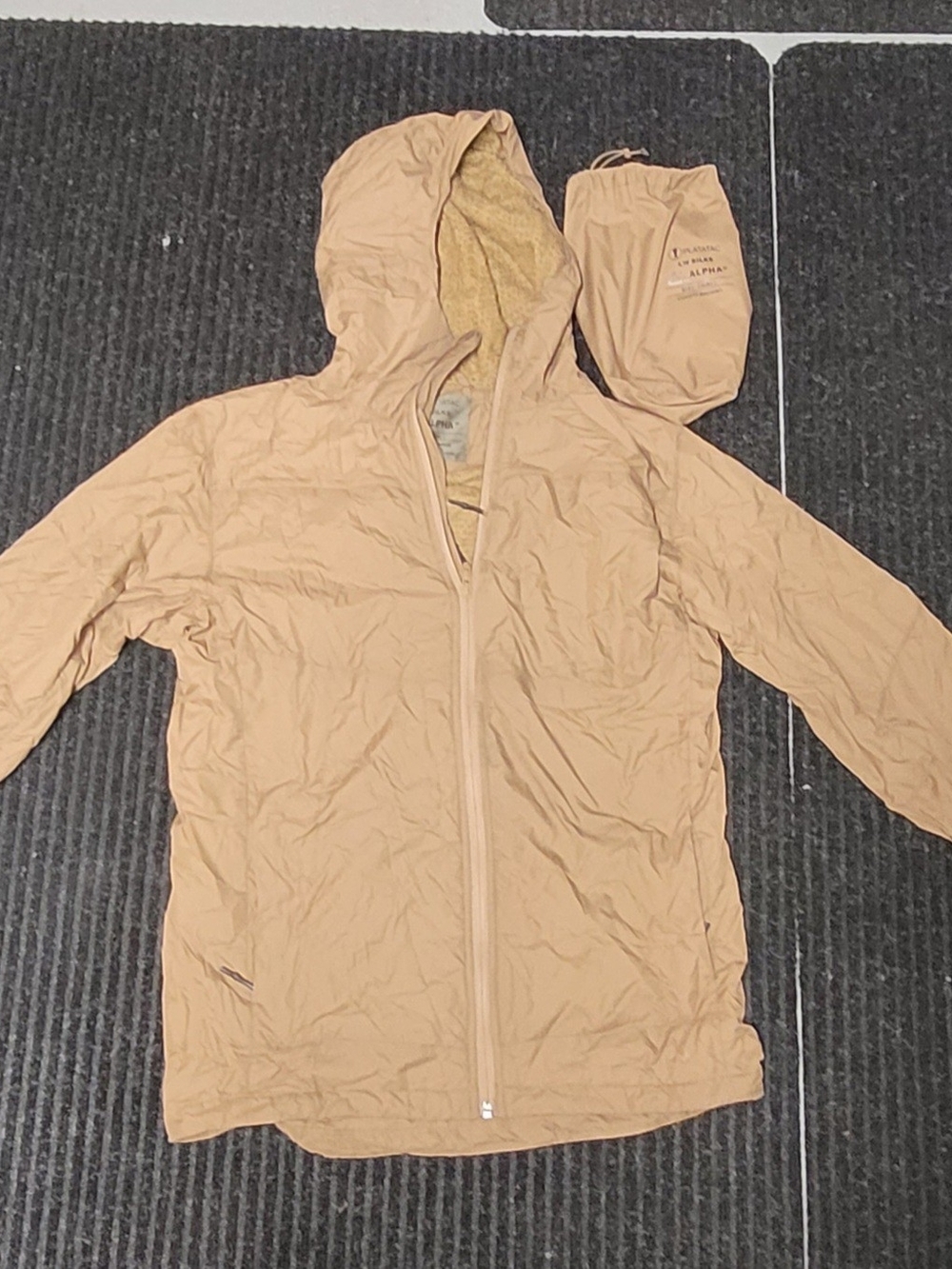 Platatac Silks Alpha Packable Polartech Jacket Small Coyote